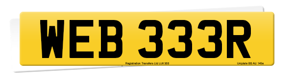 Registration number WEB 333R